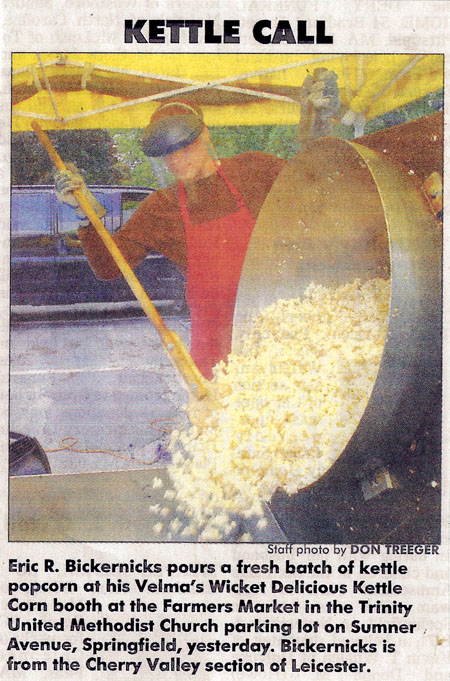 Kettle corn newspaper photo