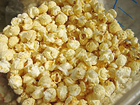 Mushroom style popcorn close up
